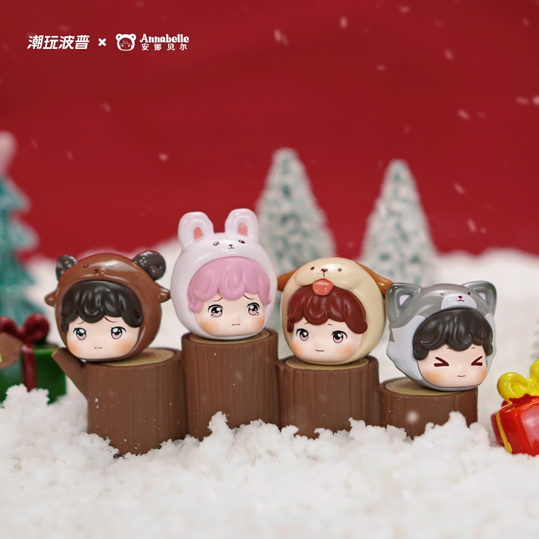 萌萌动物园圣诞舞会潮流玩具摆件