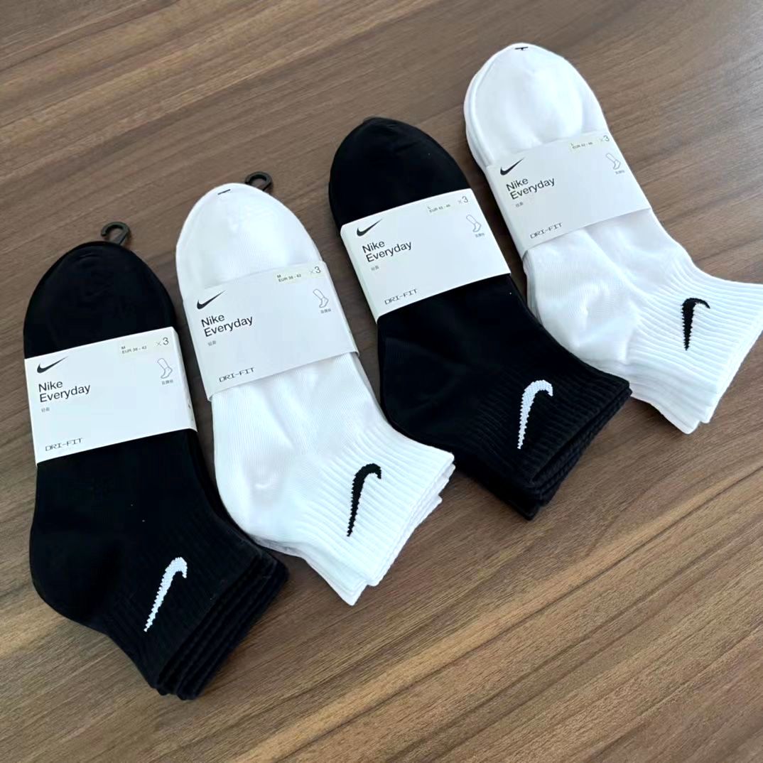 MODEK/nike耐克袜子毛巾底棉吸汗针织中高筒防臭三双装速干运动袜