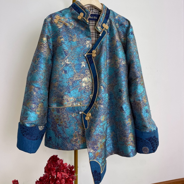 2024年春季高级私人定制蓝金提花高精密-贵族气息拉满，轻奢显白