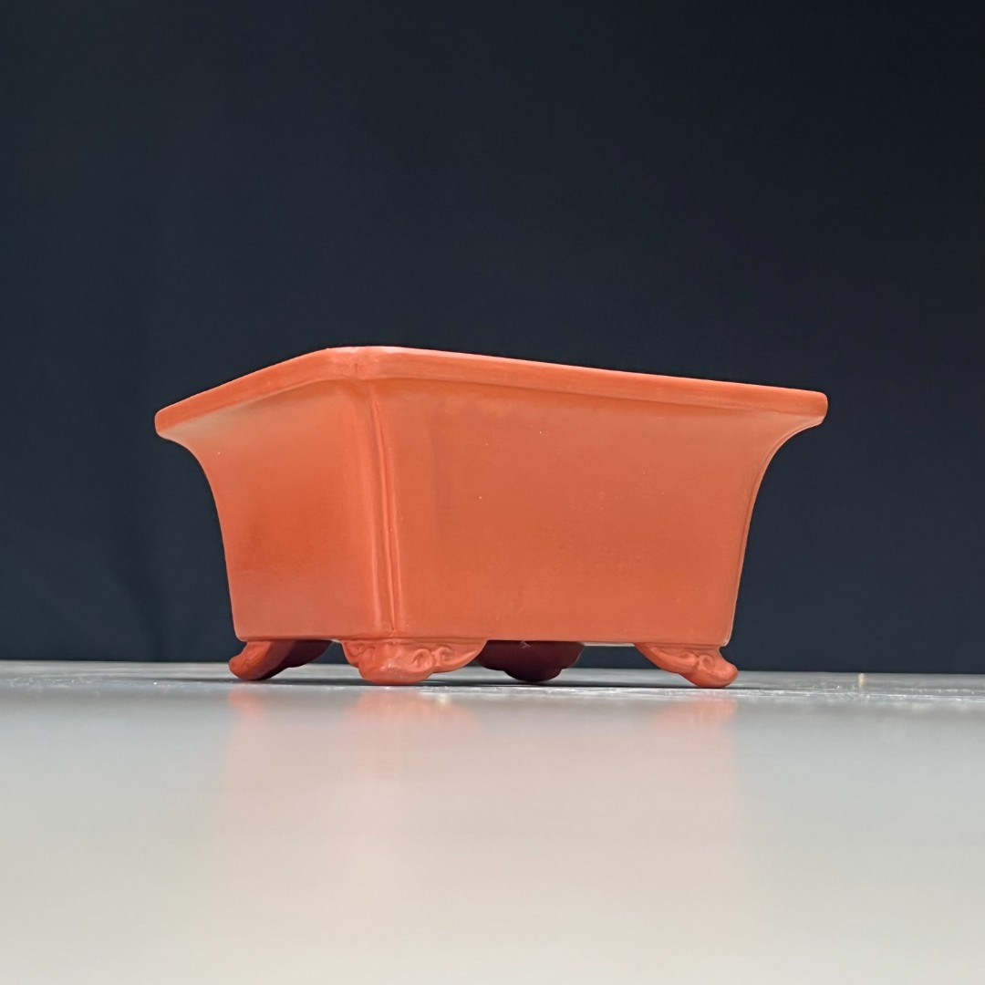 NO.13 中和造印 朱泥正方云足钵 花盆（14×14×7cm）