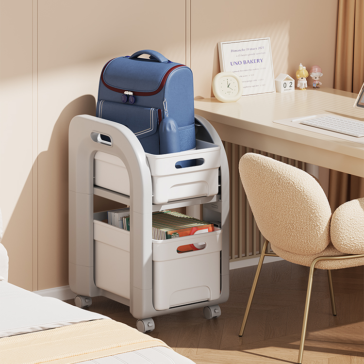 书包置物架小推车书本收纳神器家用桌下放包收纳储物抽屉式落地
