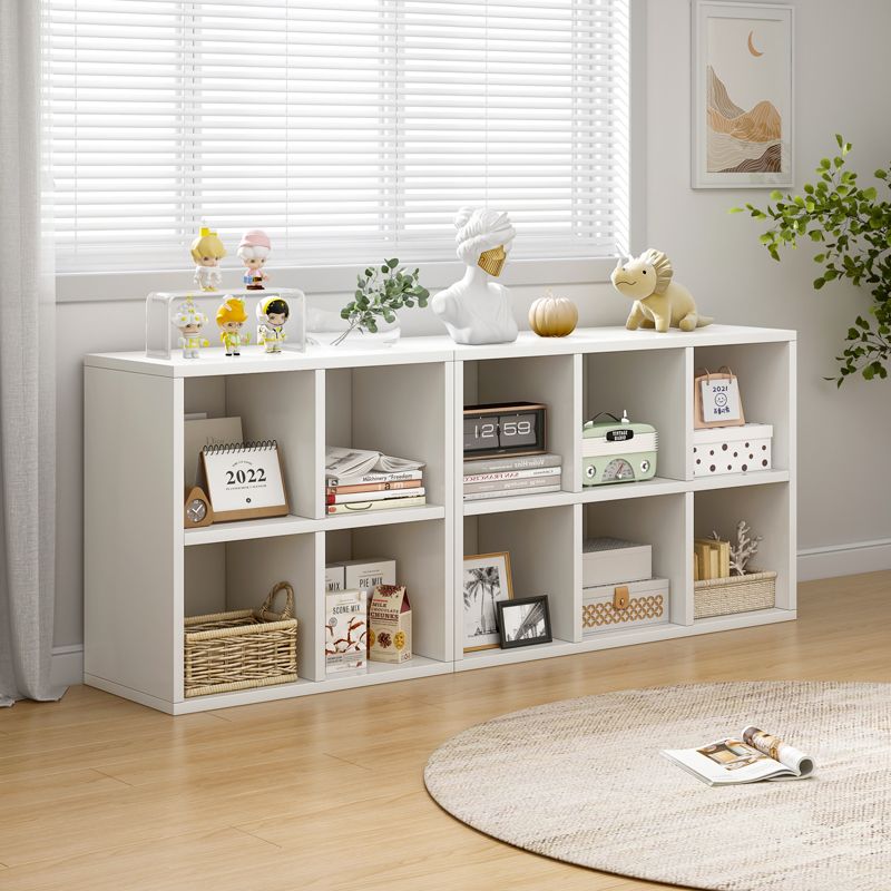 小扬哥书架置物架落地书柜家用多层收纳柜子储物柜分层架八格柜矮