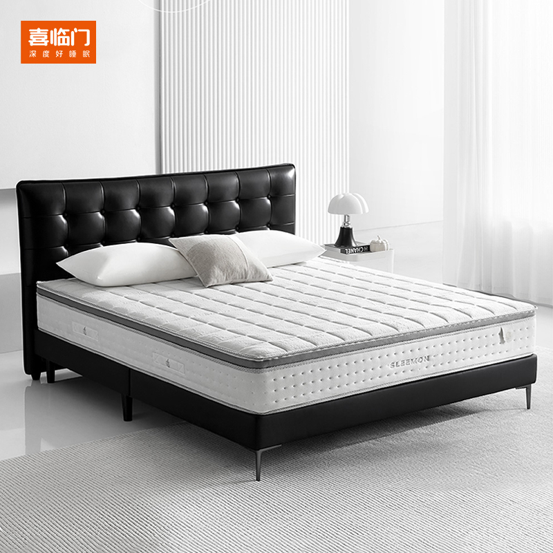 【拂晓单床】喜临门薄靠背软床双人主卧床主卧室创意软包床大床