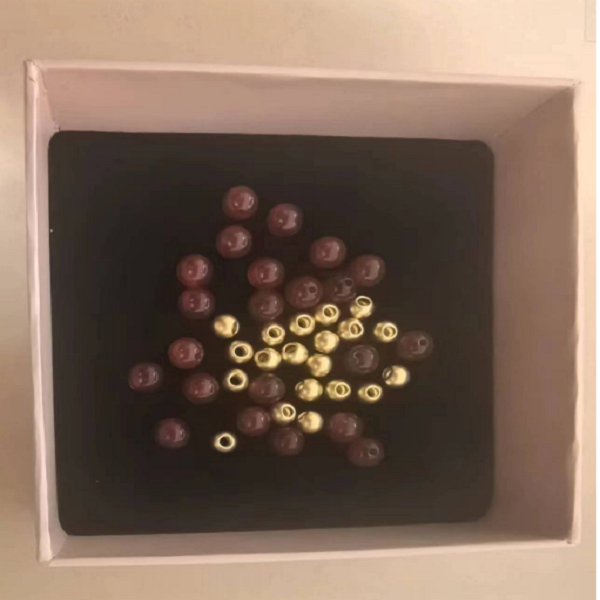 足金999黄金5mm古法20颗约1.8g(金珠玛瑙串好发出)