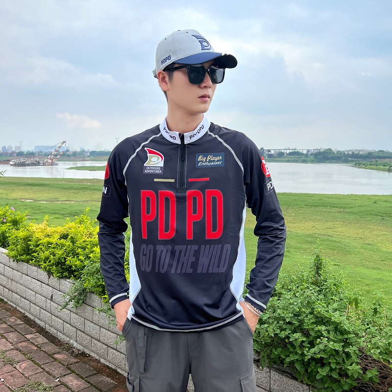 PaDaPaDaP啪嗒啪嗒新款男士户外运动钓鱼服骑行服防紫外线透气