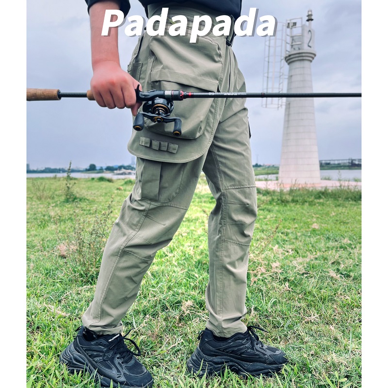 PaDaPaDaP啪嗒啪嗒男士工装裤腰包户外两件套路亚套装多口袋耐磨