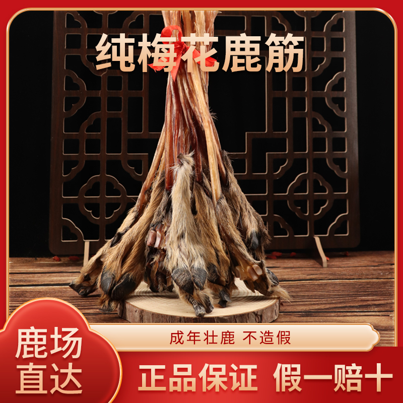 东北特产梅花鹿干鹿筋 整只不嫁接煲汤泡酒 整根计重实物挑选