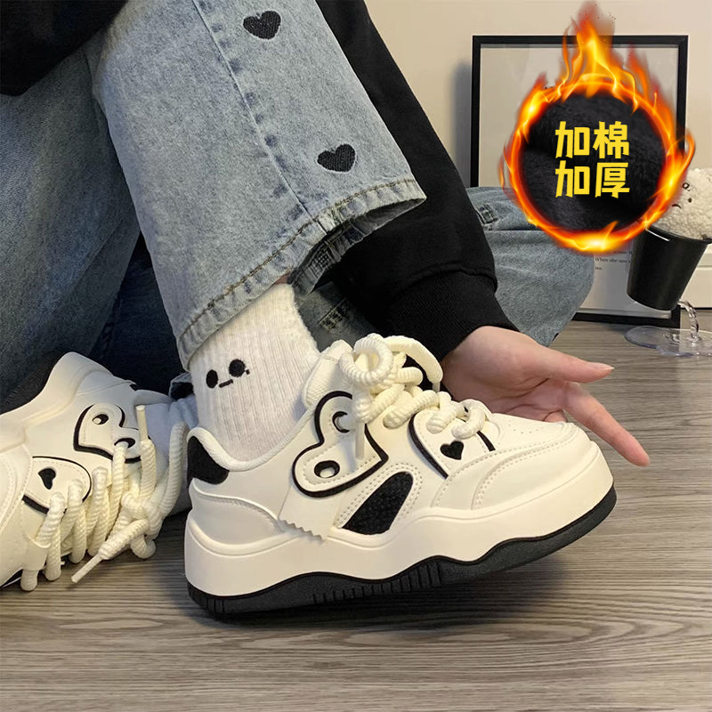 回力潮品厚底加绒加厚小白鞋女2023冬季新款运动休闲学生百搭板鞋