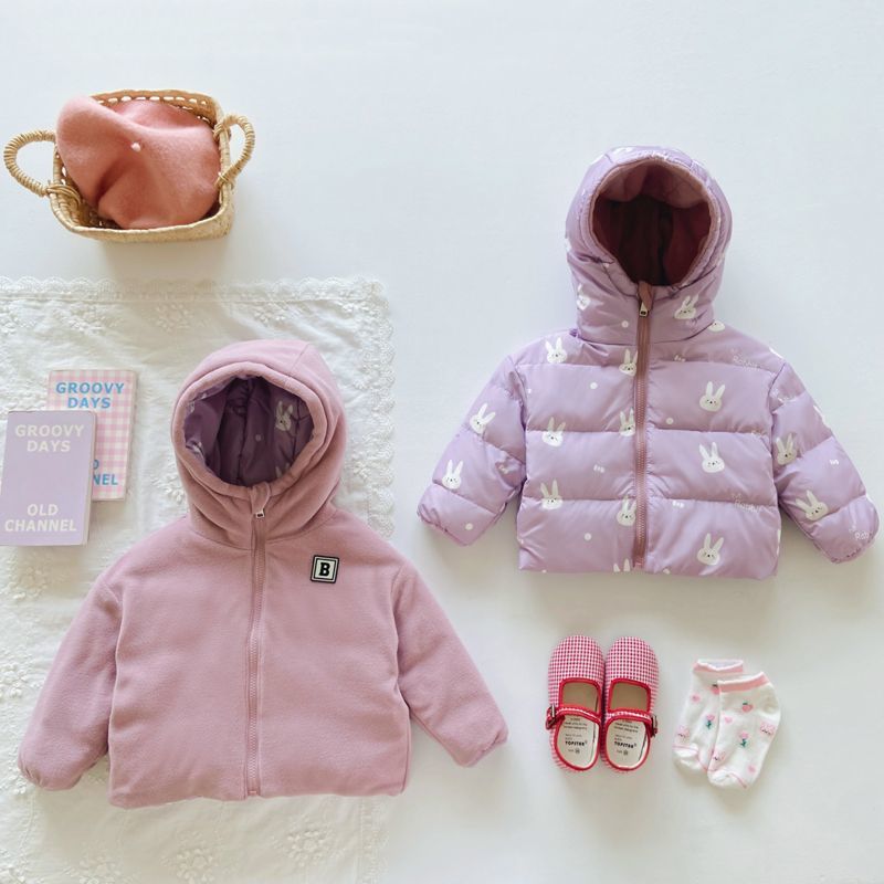 【双12活动】儿童羽绒服2023秋冬童装双面穿白鸭绒短款外套韩版宝
