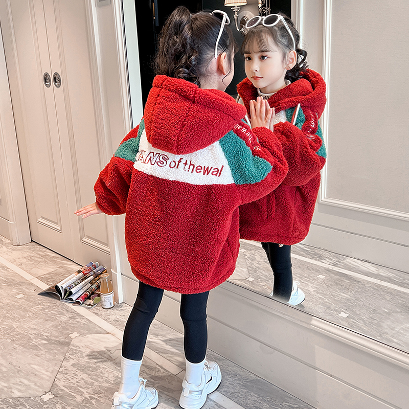 【双12活动】女童外套冬羊羔绒儿童加厚冬装大衣洋气加绒