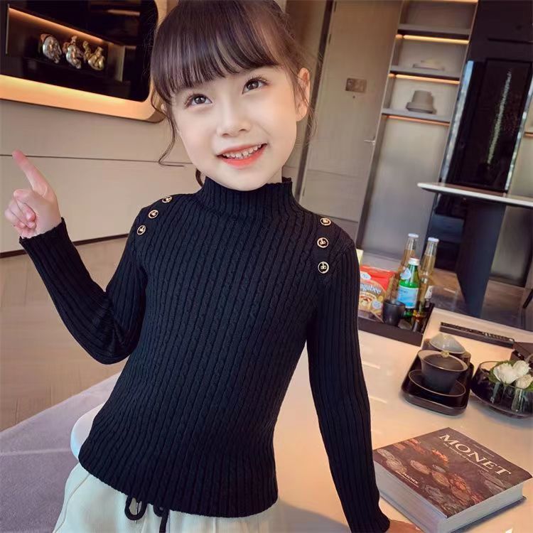 【小扬哥推荐】2023新款女童毛衣秋装韩版儿童洋气套头加厚加绒针