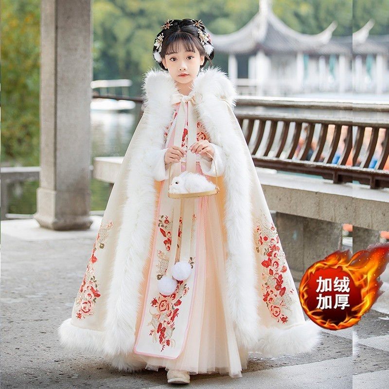 【双12活动】小女孩超仙古装冬季加厚女童汉服儿童唐装新年连衣裙