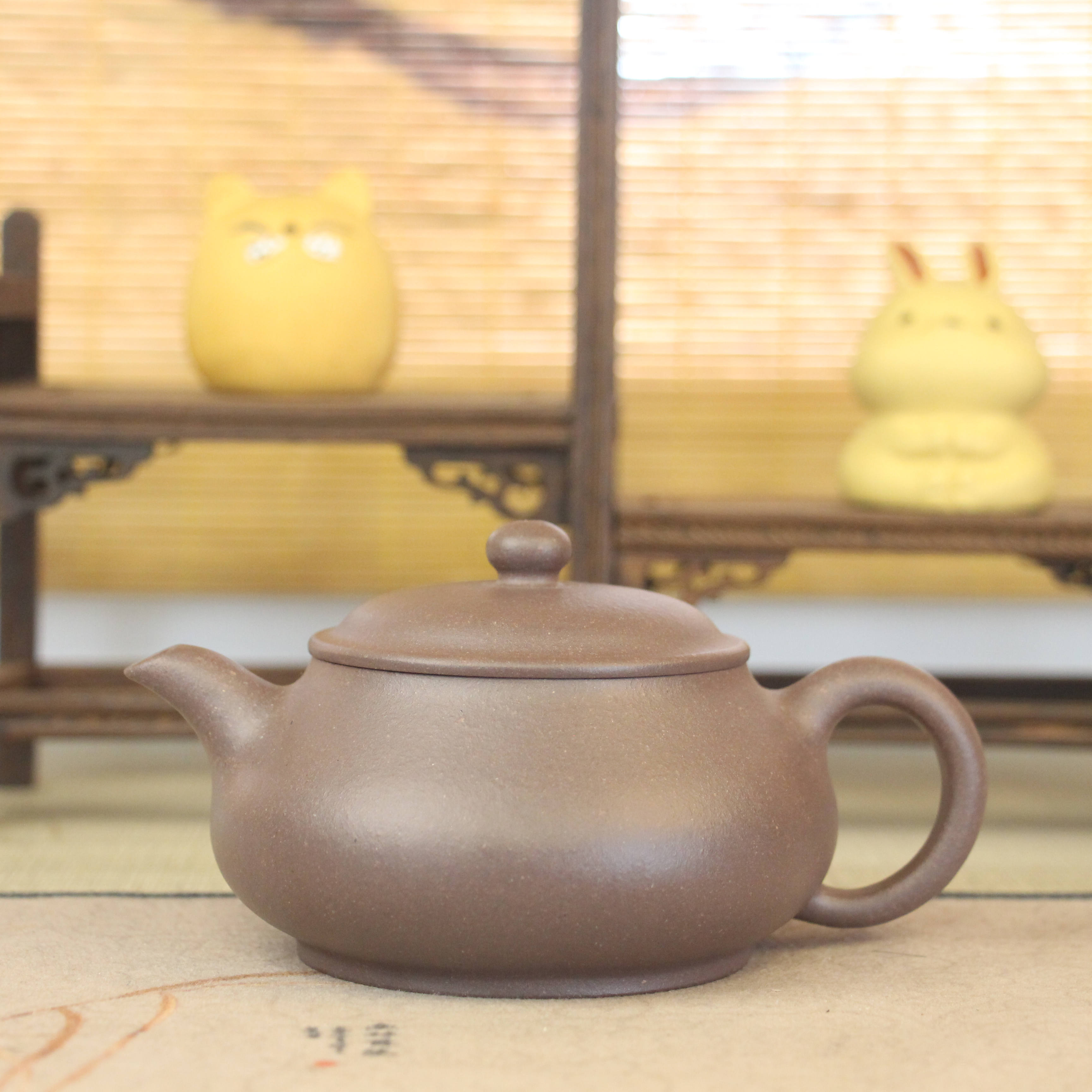 【正高张洪明紫砂】全手明炉 230毫升 原矿天青泥 宜兴紫砂