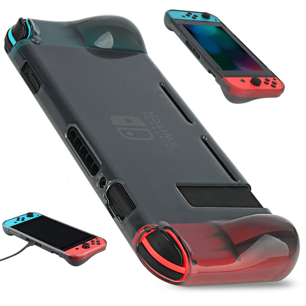 适用于任天堂switch游戏机配件TPU透明软套ns一体tpu带握把保护套