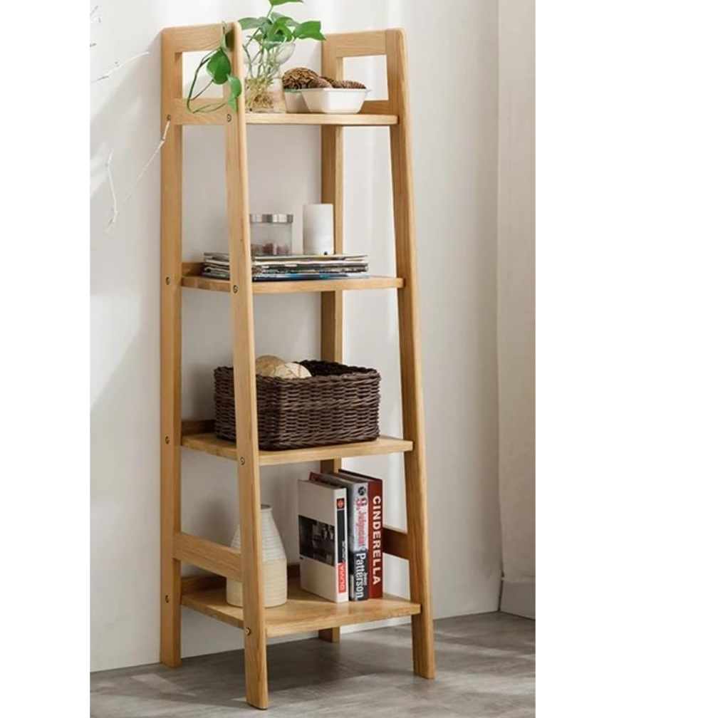 北美进口白橡木实木书架 楼梯书架 梯架