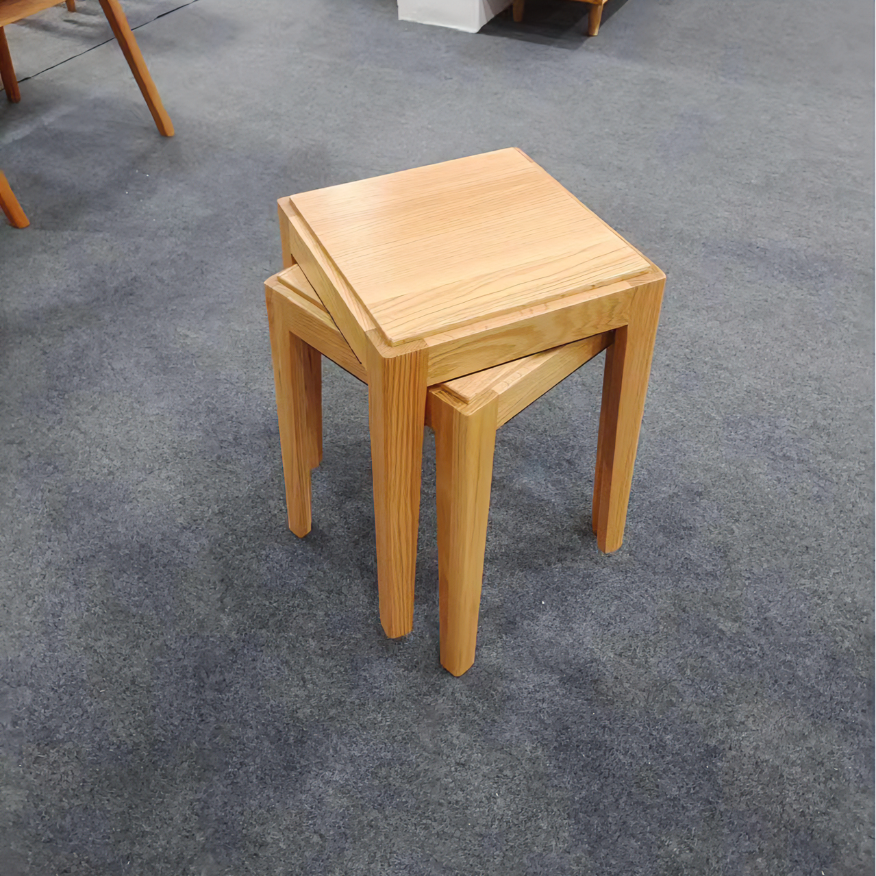 【两把】北美进口红橡木实木叠叠凳  餐凳  方凳