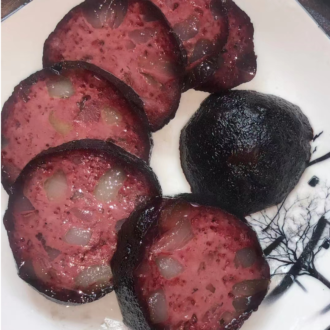 湖南隆回精品柴火五花肉猪血丸子