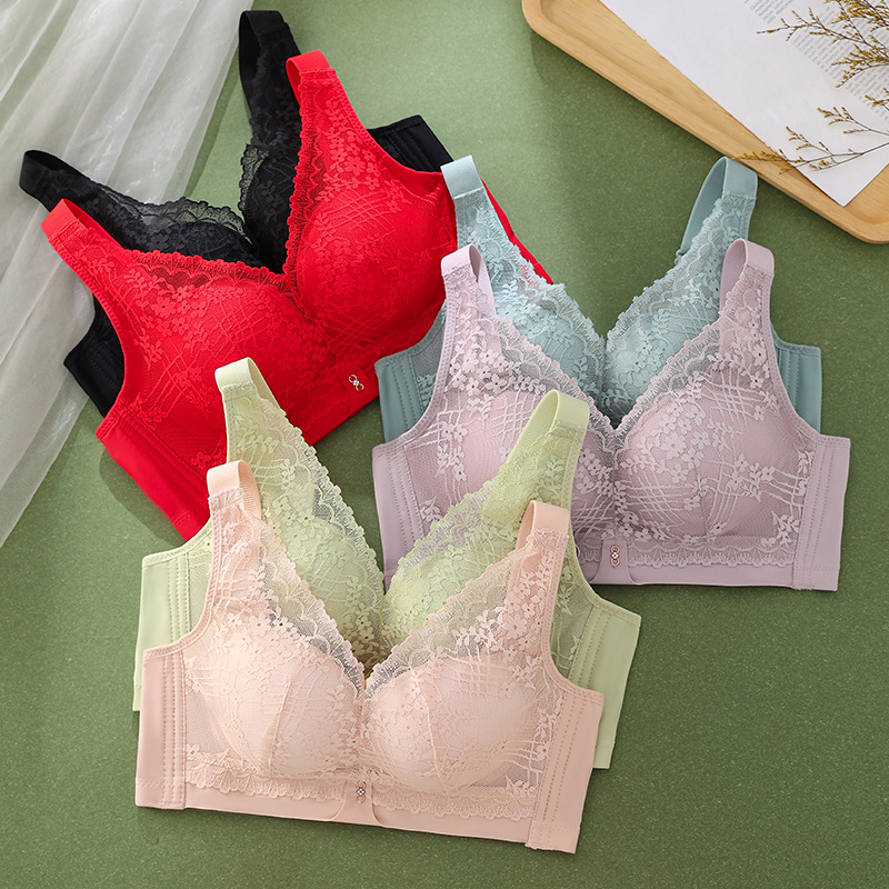 2023年调整型文胸亲肤棉聚拢收副乳内衣中厚款防下垂小胸显大胸罩