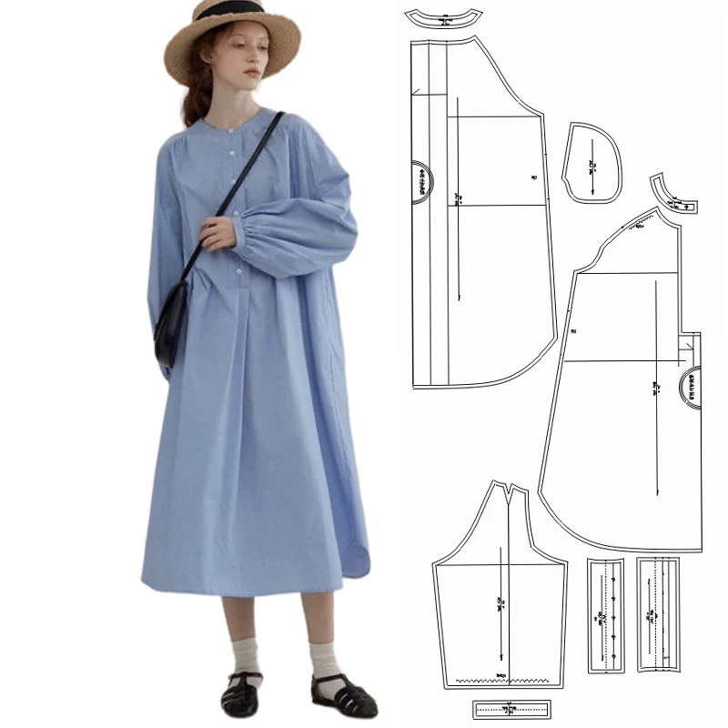 布期而制205连衣裙纸样女缝纫裁剪图纸服装样板