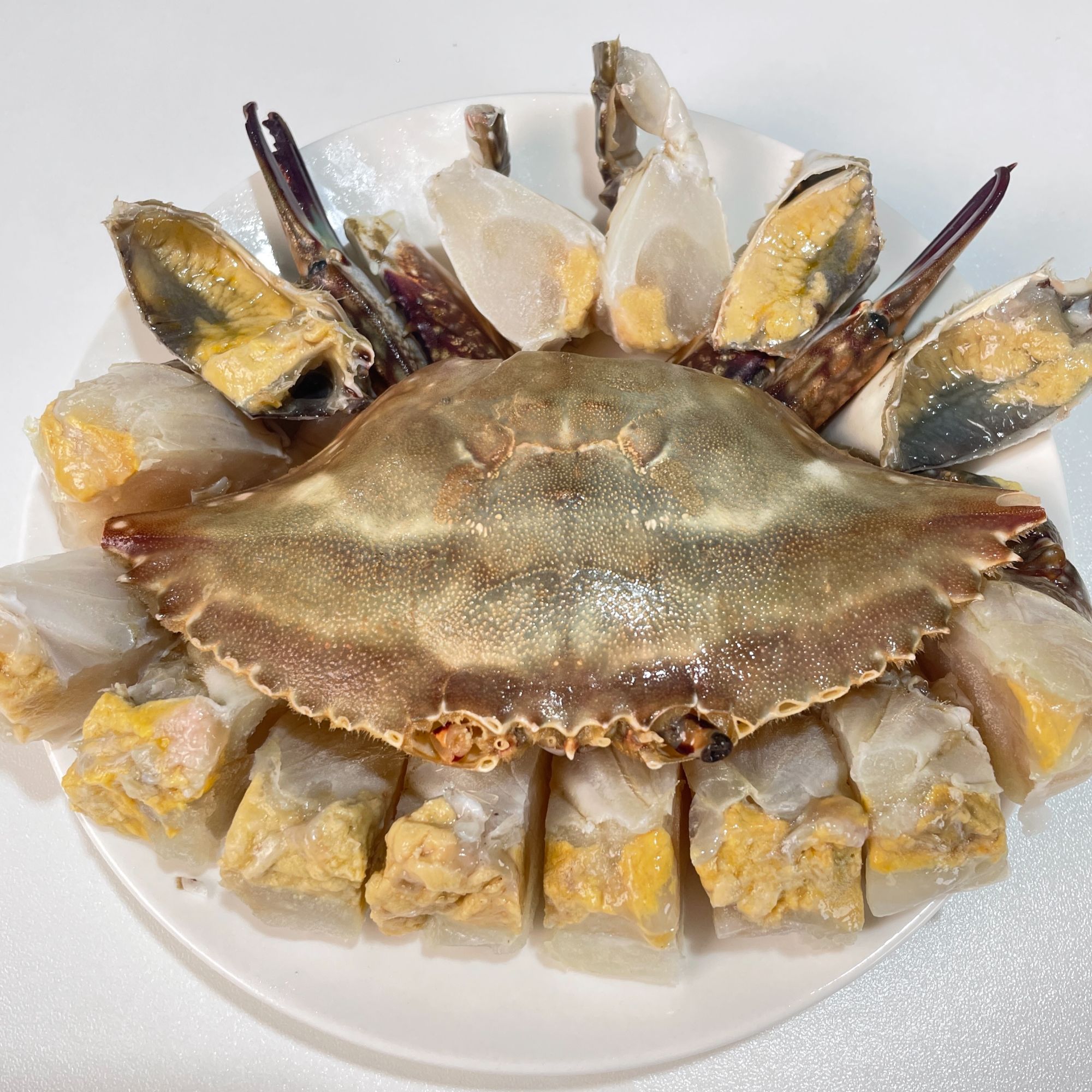 【姐弟海鲜】5两左右白膏咸呛蟹大号舟山宁波特产即食生吃 不能蒸煮