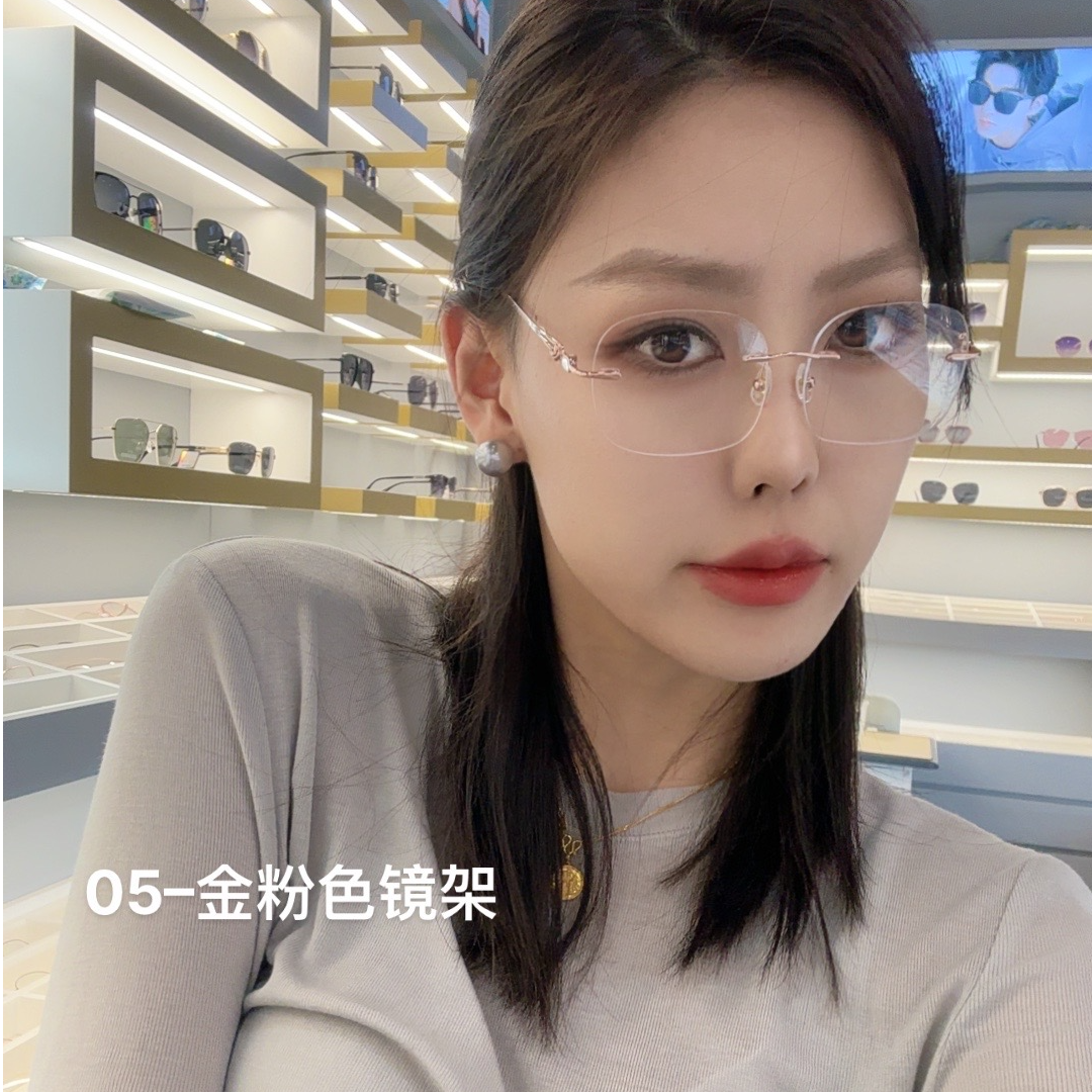 【高启兰同款无框镜合集】半钛无框眼镜气场高冷感可配度数防蓝光