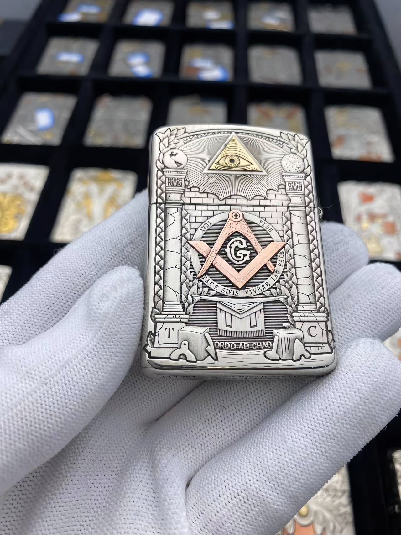 ZORRO佐罗正品白铜902s盔甲机镶嵌荷鲁斯之眼阿努比斯创意火机