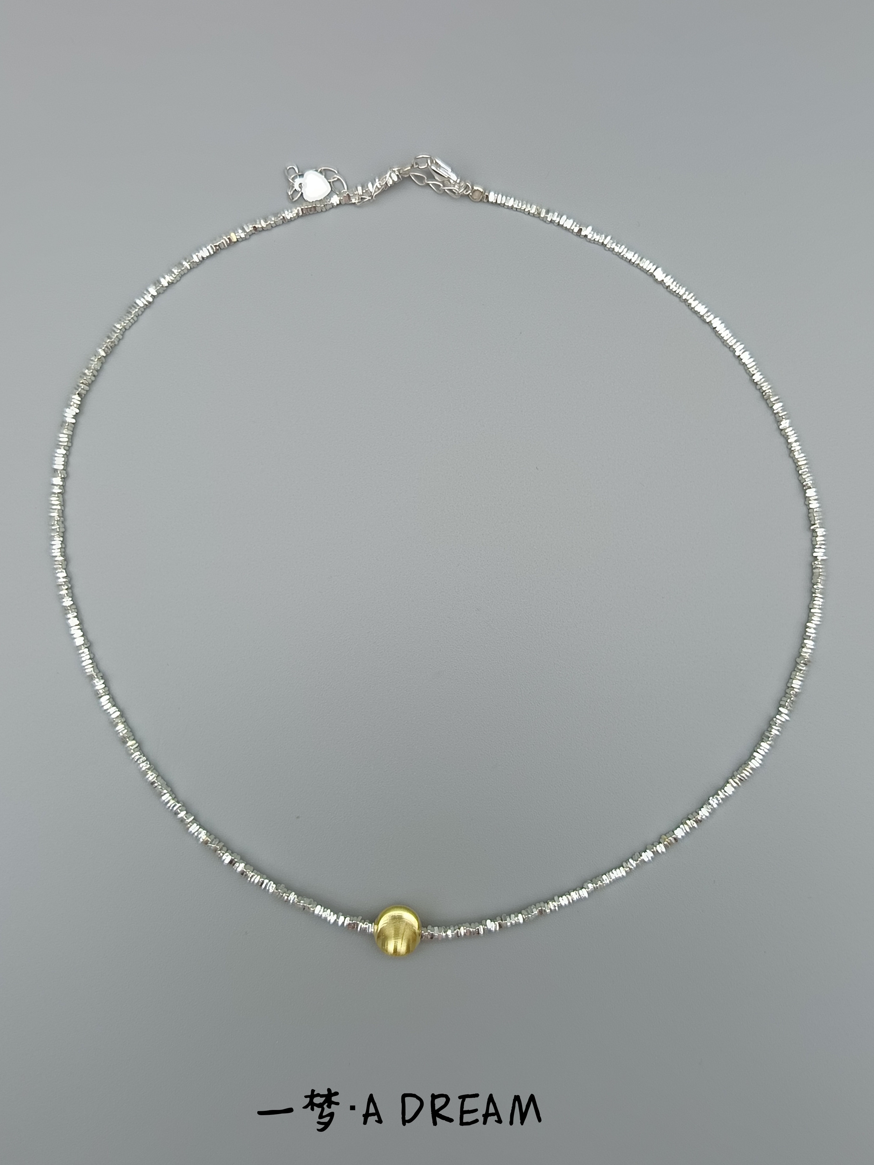 坠链均925银 金色球碎碎y个性简约s925锁骨项链
