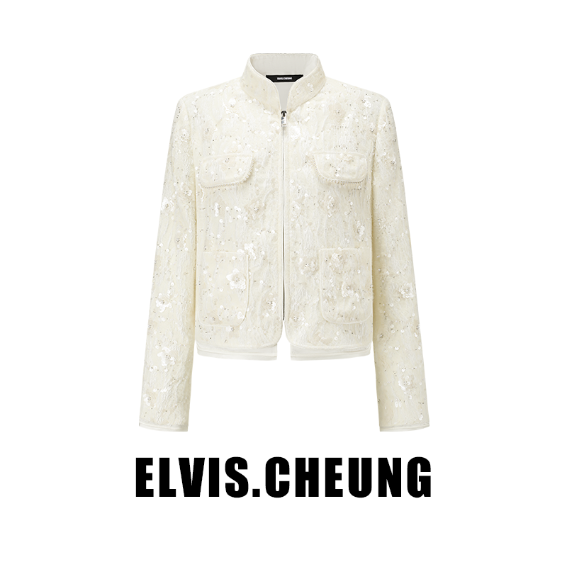 蒋云開運24新品重工珠片小香风西装