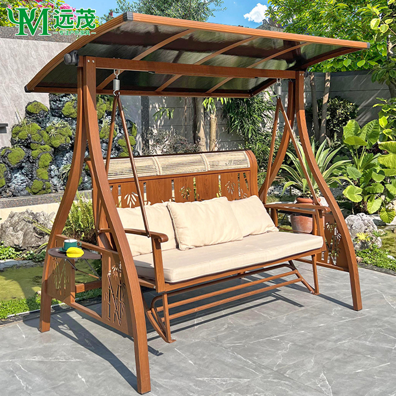 【远茂品牌】庭院秋千户外吊椅摇椅室外花园露台别墅铝合金三人秋千