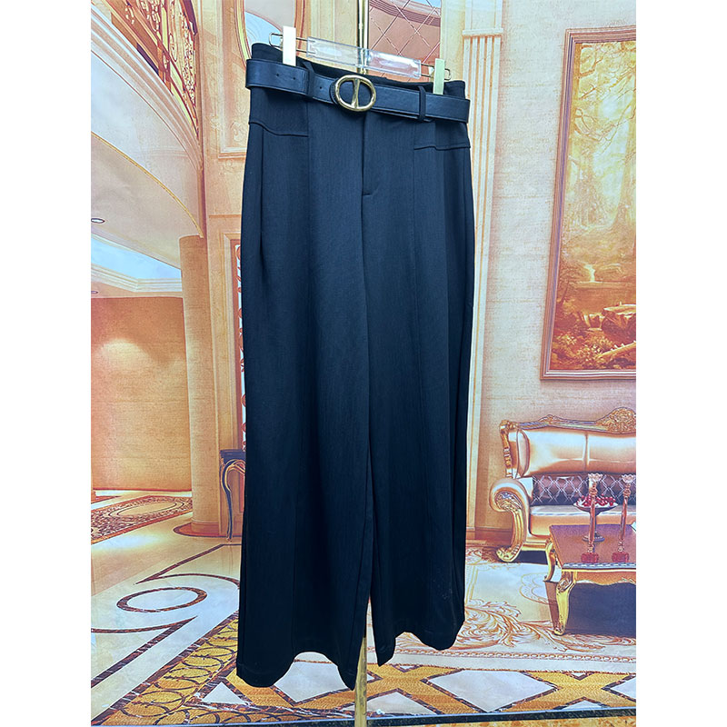 236692立体裁剪阔腿裤女春秋装高腰简约大百搭直筒裤