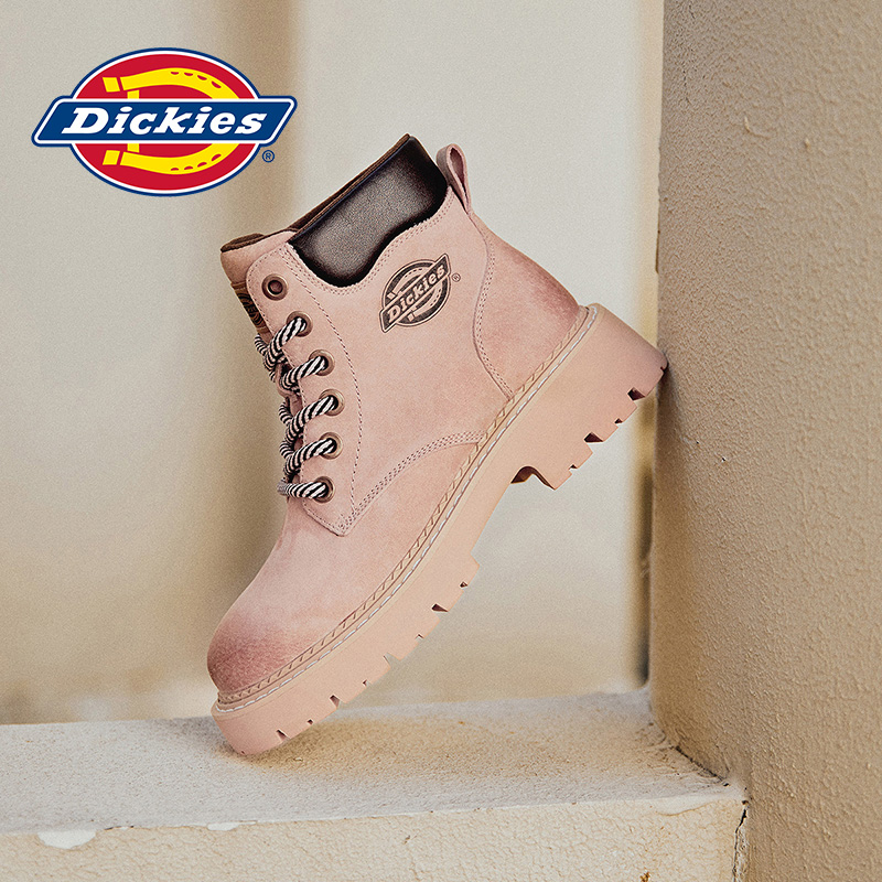 Dickies2025秋季款马丁靴女短靴工装靴女户外防滑黄靴英伦皮靴子