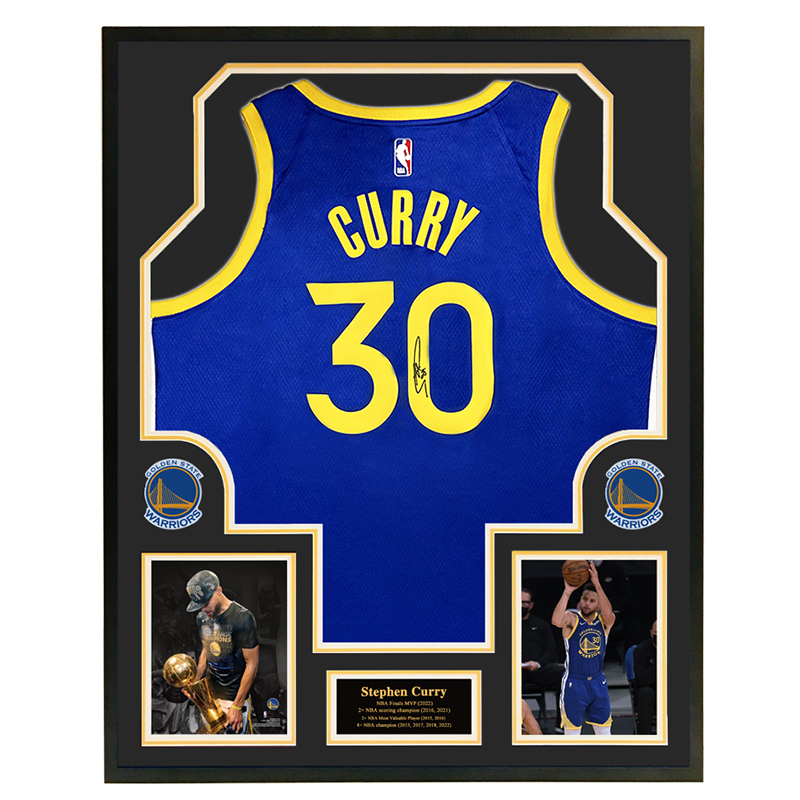 CURRY库里亲笔签名球衣 21-22赛季勇士 含证书 装裱