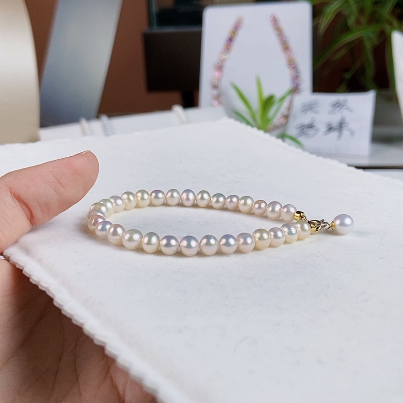 【闪购商品】淡水珍珠手绳银S925镶嵌