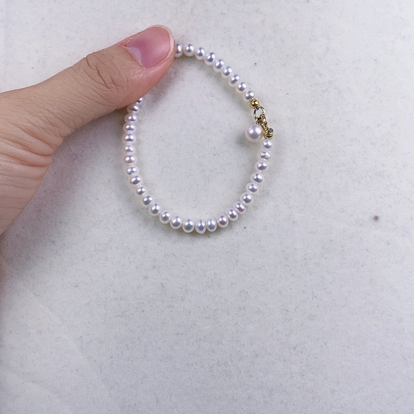 【闪购商品】淡水珍珠手绳银S925镶嵌