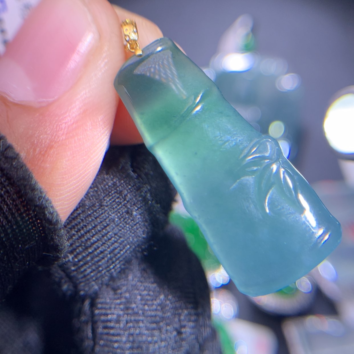 【闪购商品】翡翠颈饰18K金镶嵌天然A货翡翠75244