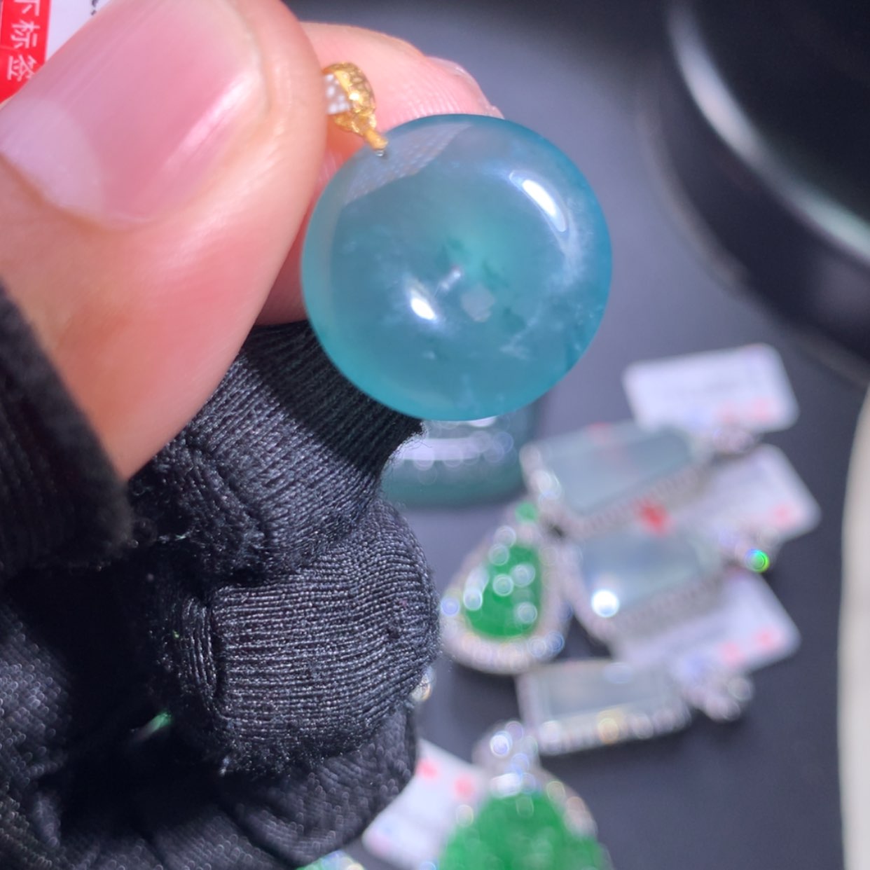 【闪购商品】翡翠颈饰18K金镶嵌天然A货翡翠753049