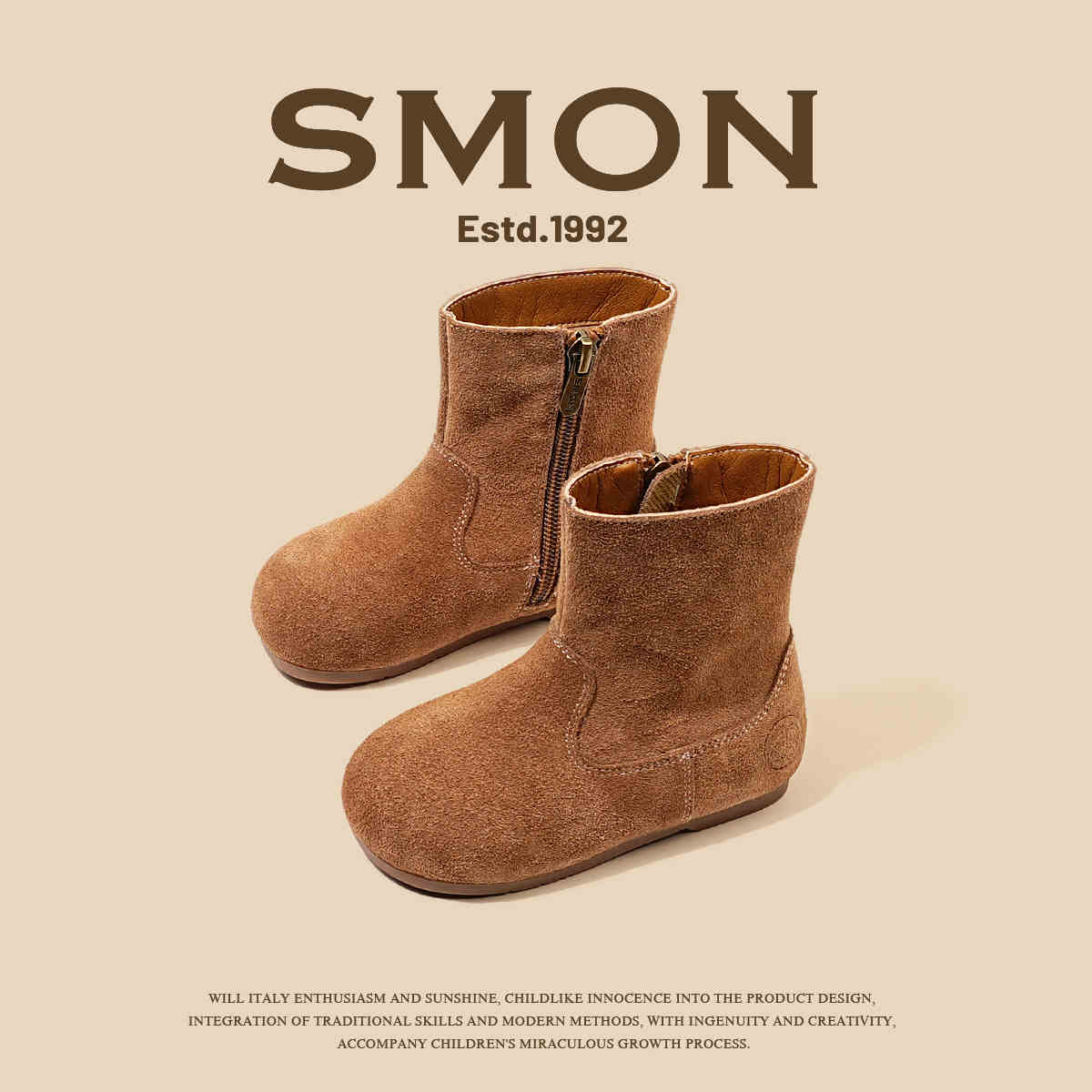 书萌清仓女童靴子冬季新款英伦风小童二棉靴加绒保暖儿童皮靴软底