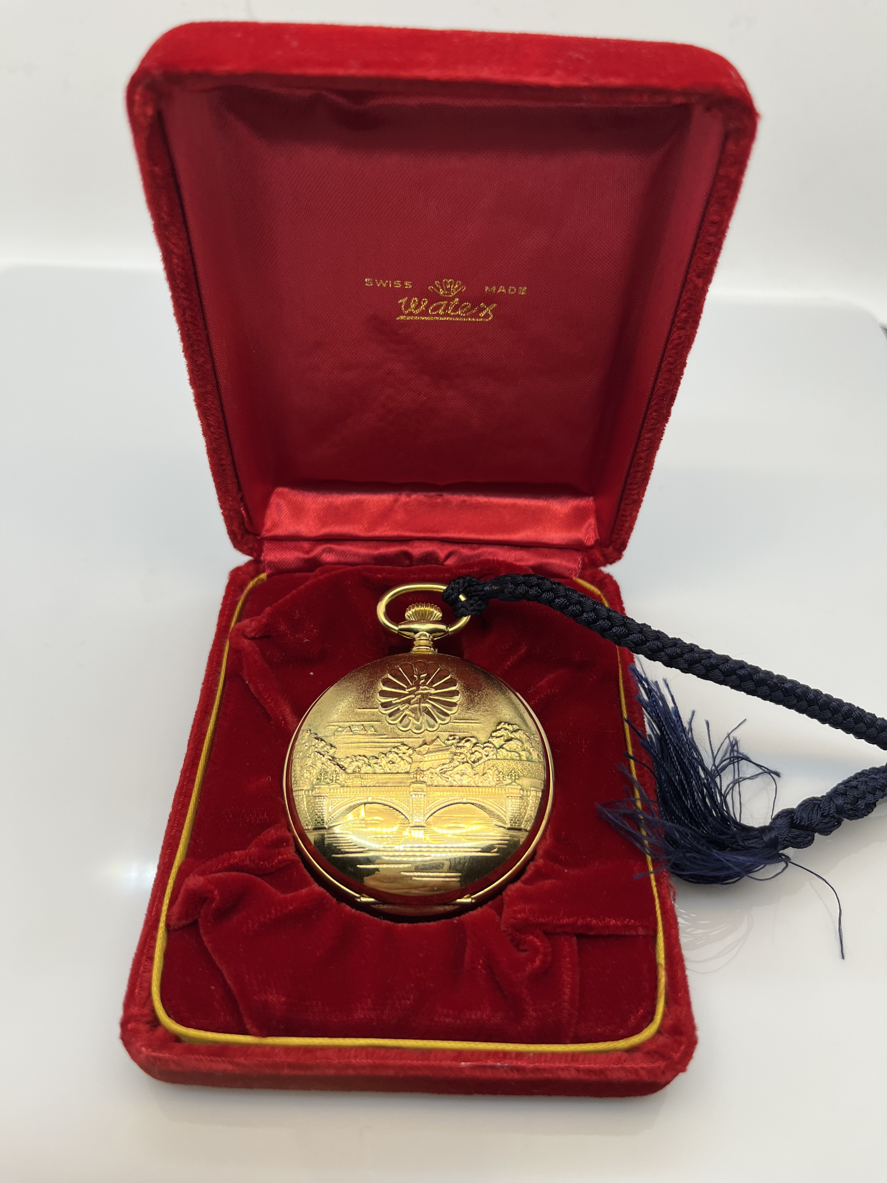 【旭禾钟表】瑞士瓦特斯猎壳手动机械古董怀表，附带原始盒子，品相好