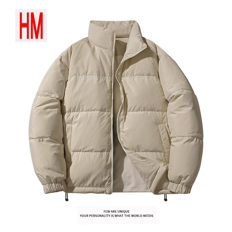 HM官方男女款羽绒服立领宽松2023冬季新款潮牌加厚保暖面包服外套