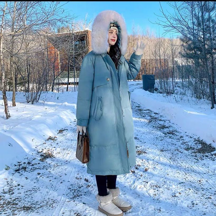 波司澄羽绒服女中长款过膝大毛领年新款白鸭绒冬季外套最新款上档