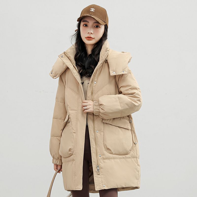 波司澄新款高端中长款羽绒棉衣棉服女装时尚百搭宽松加厚小个