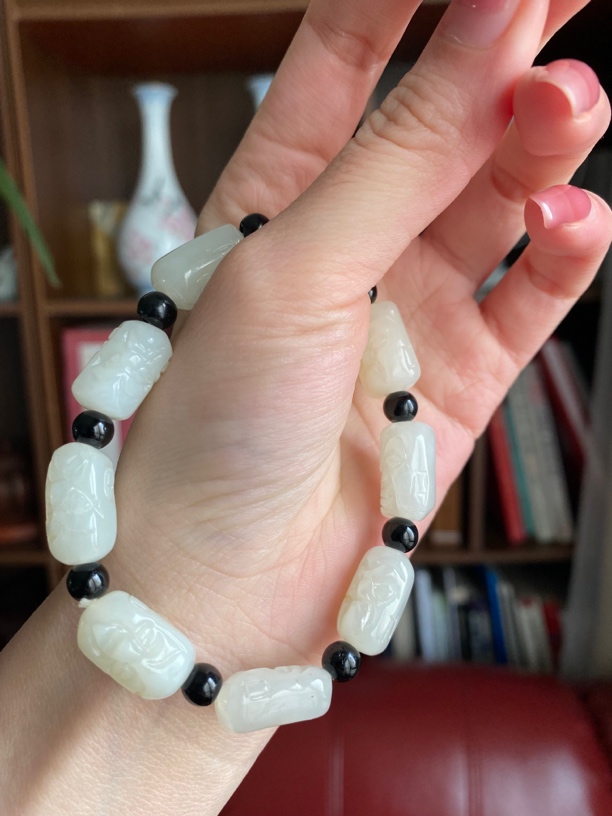 和田玉罗汉头男女同款手链