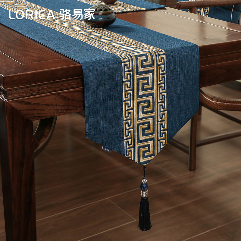 骆易家【前程万里】新中式桌旗中式禅意茶席茶旗垫布茶桌茶台茶几布