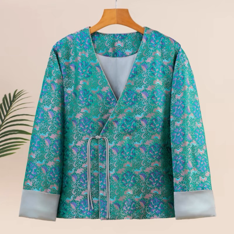 对花流金溢彩【杨MI明星同款】真丝老宋锦新中式女装国风外套新款