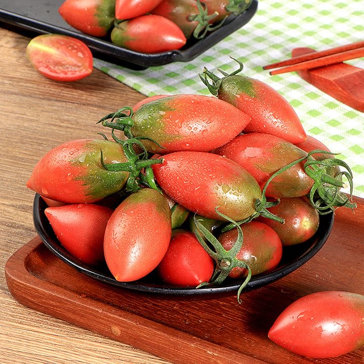 紫弹头小番茄新鲜采摘水果酸甜脆口多汁