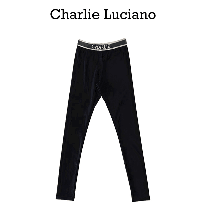 Charlie Luciano潮牌休闲裤女2024春季新款个性时尚紧身打底长裤