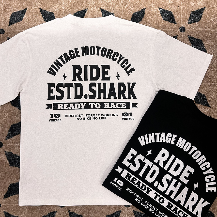 【纯文字SLogan】55's Vintage重磅原创摩托机车T恤 男女同款穿搭