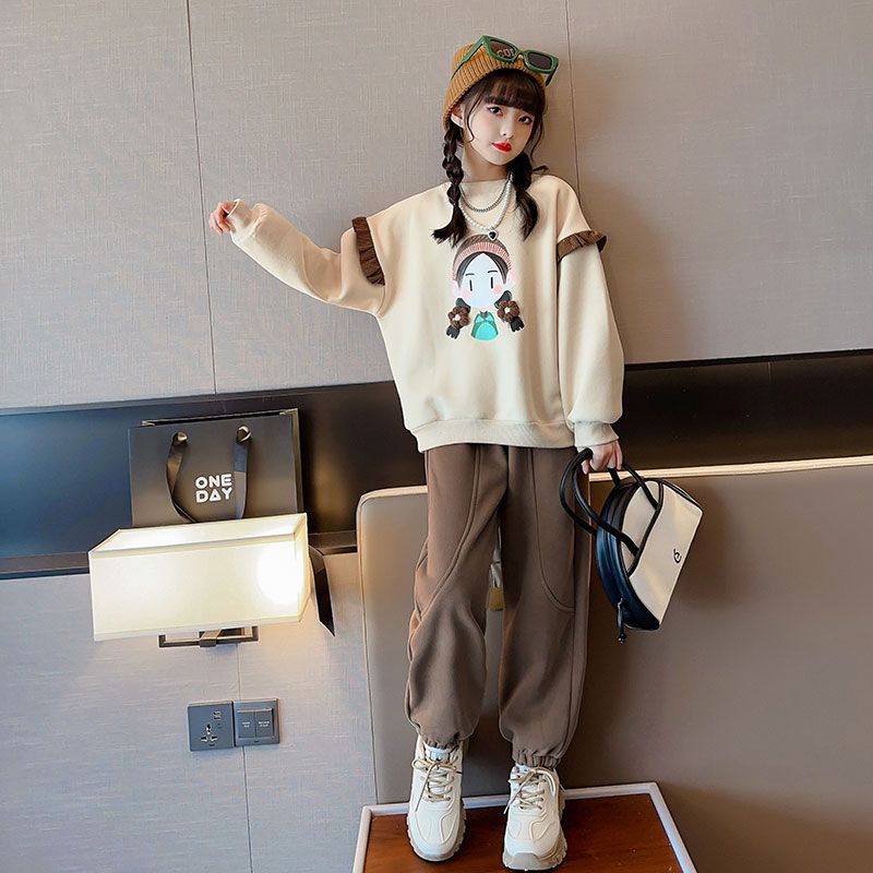 女童套装春秋款中大童网红洋气休闲韩版时髦两件套秋季女孩两件套