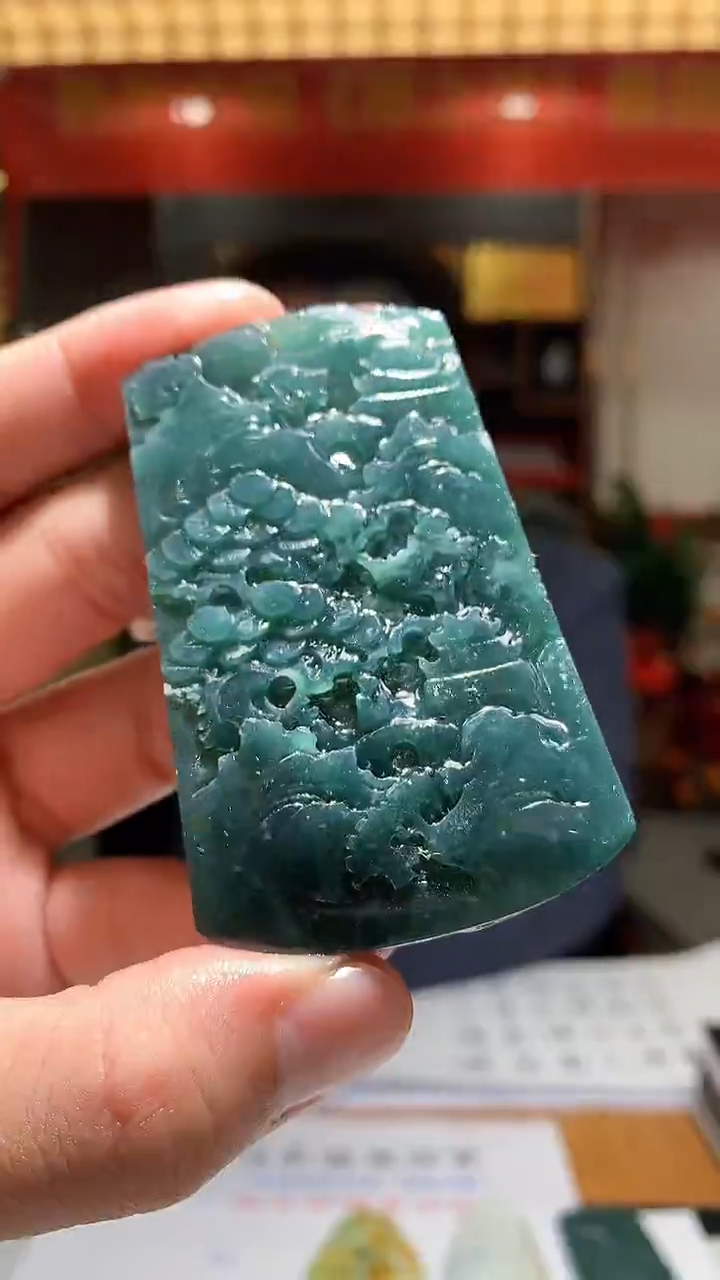 【闪购商品】定制翡翠未镶嵌4974lw-毛货山水222