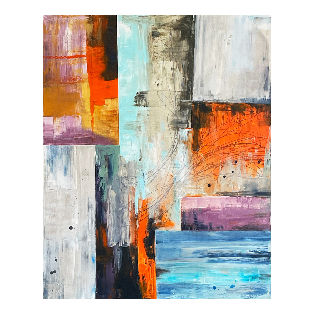 【波兰艺术家】Edyta Madalińska 80x80cm SLP060 油画（曼哈顿）